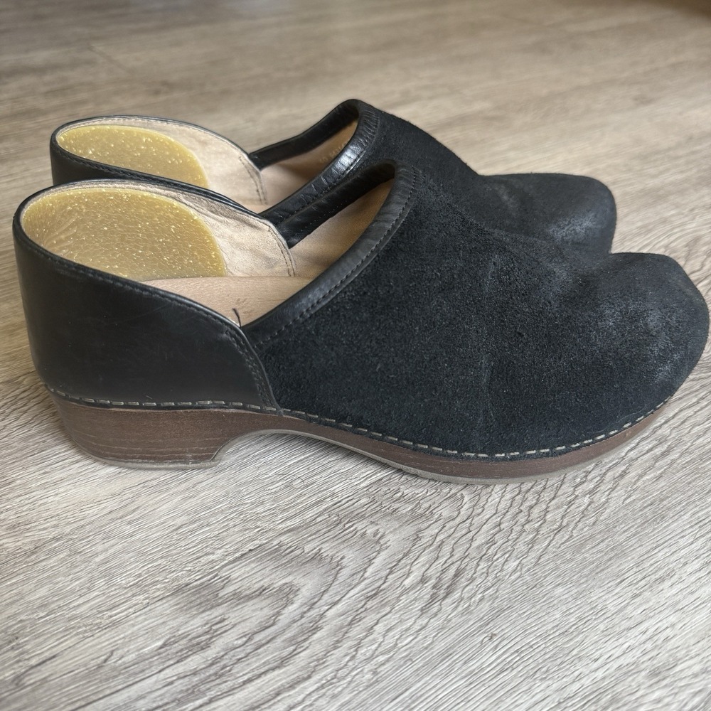 Dansko Women's Brenna Slip-On Clog Black Burnished Suede 9.5-10M EU40 Comfort